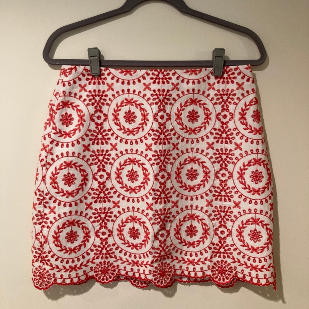 NEW Loft Eyelet Orange and White Skirt